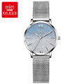 6893 OLEVS, reloj de pulsera de cuarzo para mujer, precios baratos, reloj impermeable de malla de acero con logotipo para mujer